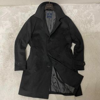 ブルックスブラザース(Brooks Brothers)の高級 ブルックスブラザーズ カシミヤ混比翼ステンカラーコート グレー 38 美品(ステンカラーコート)