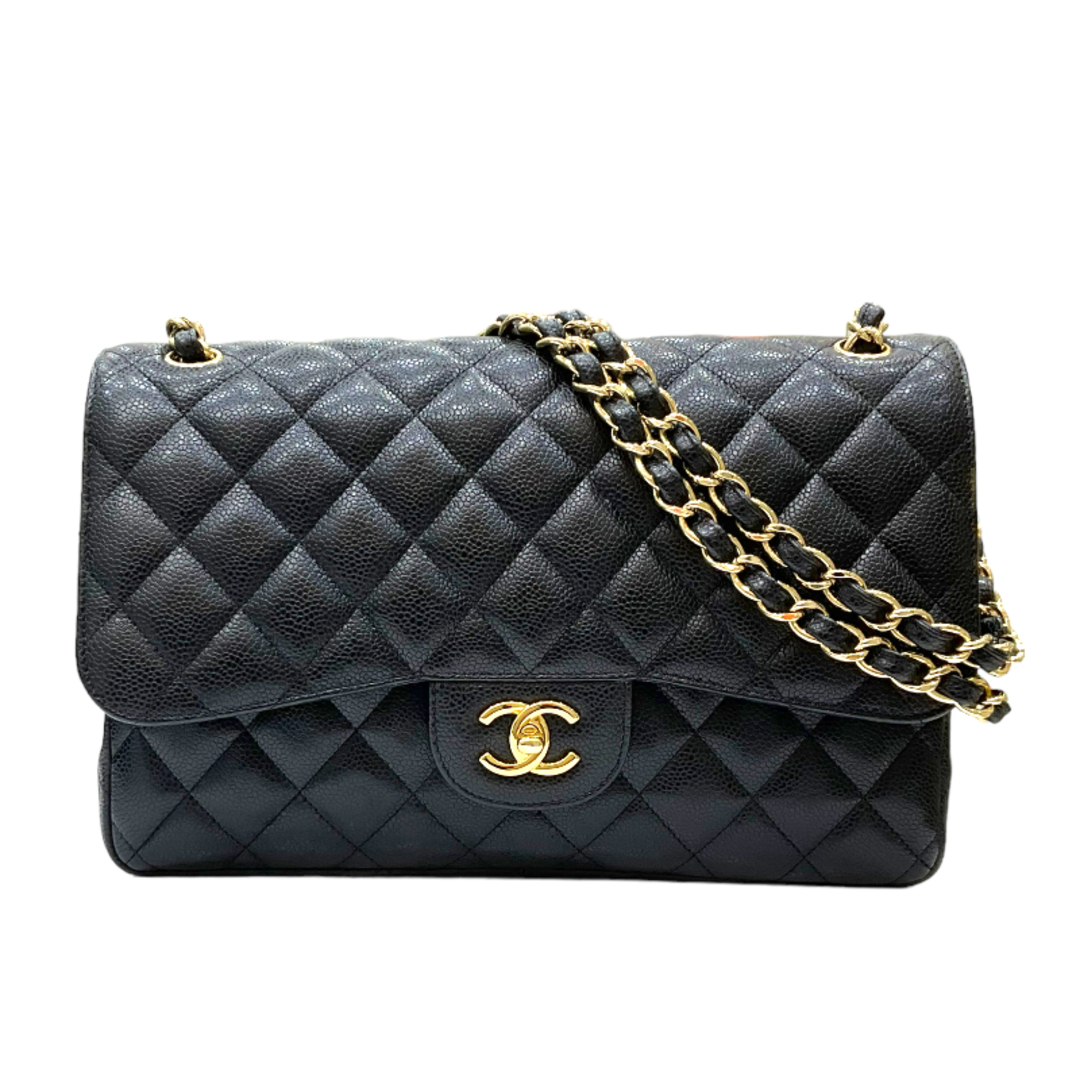 シャネル CHANEL マトラッセ チェーンショルダーバッグ30 A58600 18番台 ブラック ゴールド金具 キャビアスキン レディース ショルダーバッグ約195cmマチ