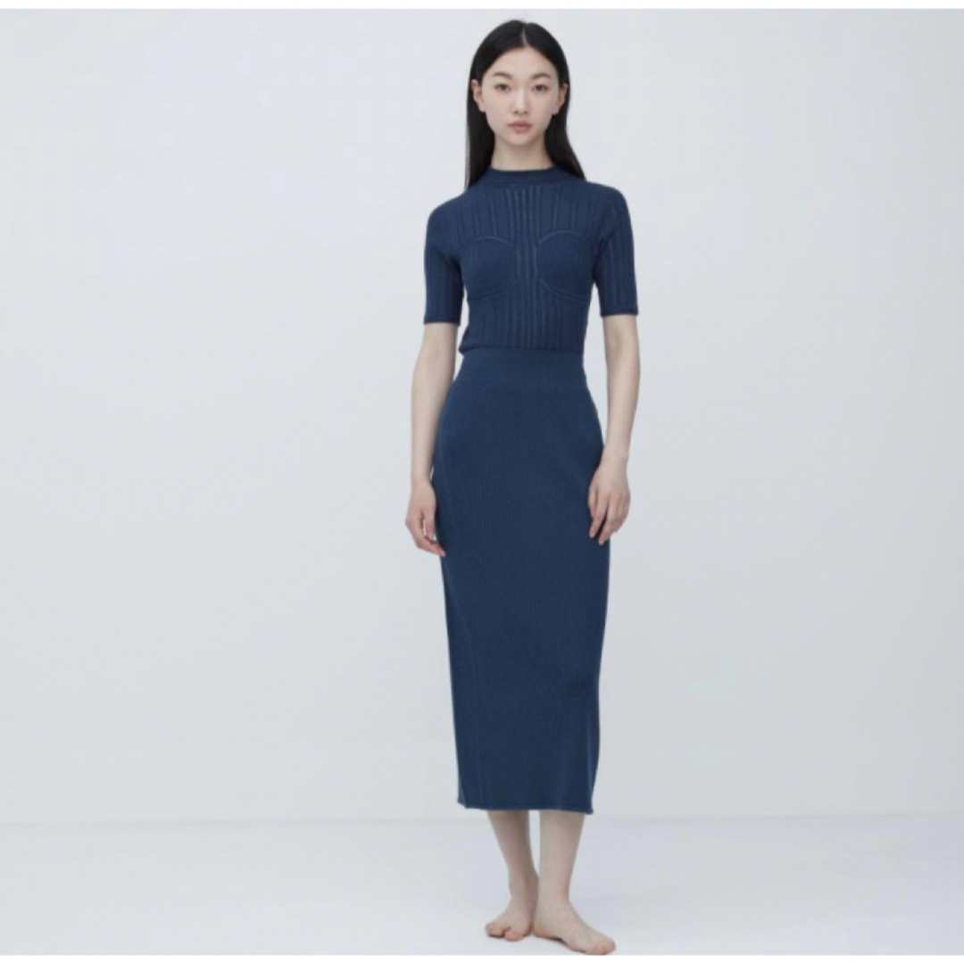 UNIQLO(ユニクロ)のUNIQLO　マメクロゴウチ　3Dリブロングスカート　新品　タグ付き レディースのスカート(ロングスカート)の商品写真