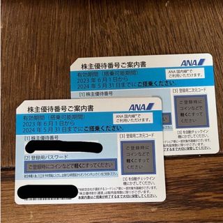 エーエヌエー(ゼンニッポンクウユ)(ANA(全日本空輸))のANA 株主優待　チケット　2枚(航空券)