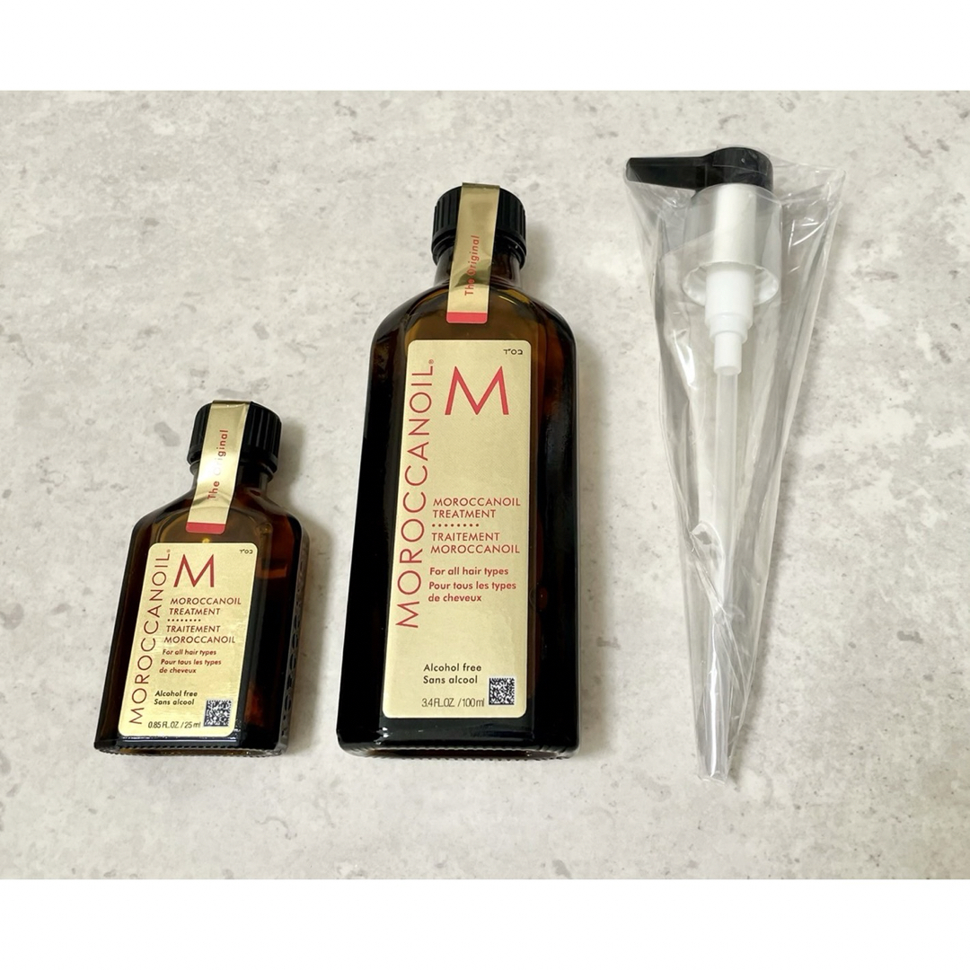 Moroccan oil(モロッカンオイル)のモロッカンオイルトリートメント100ml & 25ml (100ml用ポンプ付) コスメ/美容のヘアケア/スタイリング(オイル/美容液)の商品写真