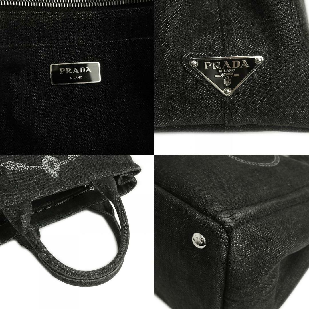 PRADA(プラダ)のプラダ カナパ 2WAY ショルダー ハンドバッグ 斜め掛け デニム ファブリック ネロ ブラック 黒 シルバー金具 1BG439 PRADA（中古） レディースのバッグ(ハンドバッグ)の商品写真