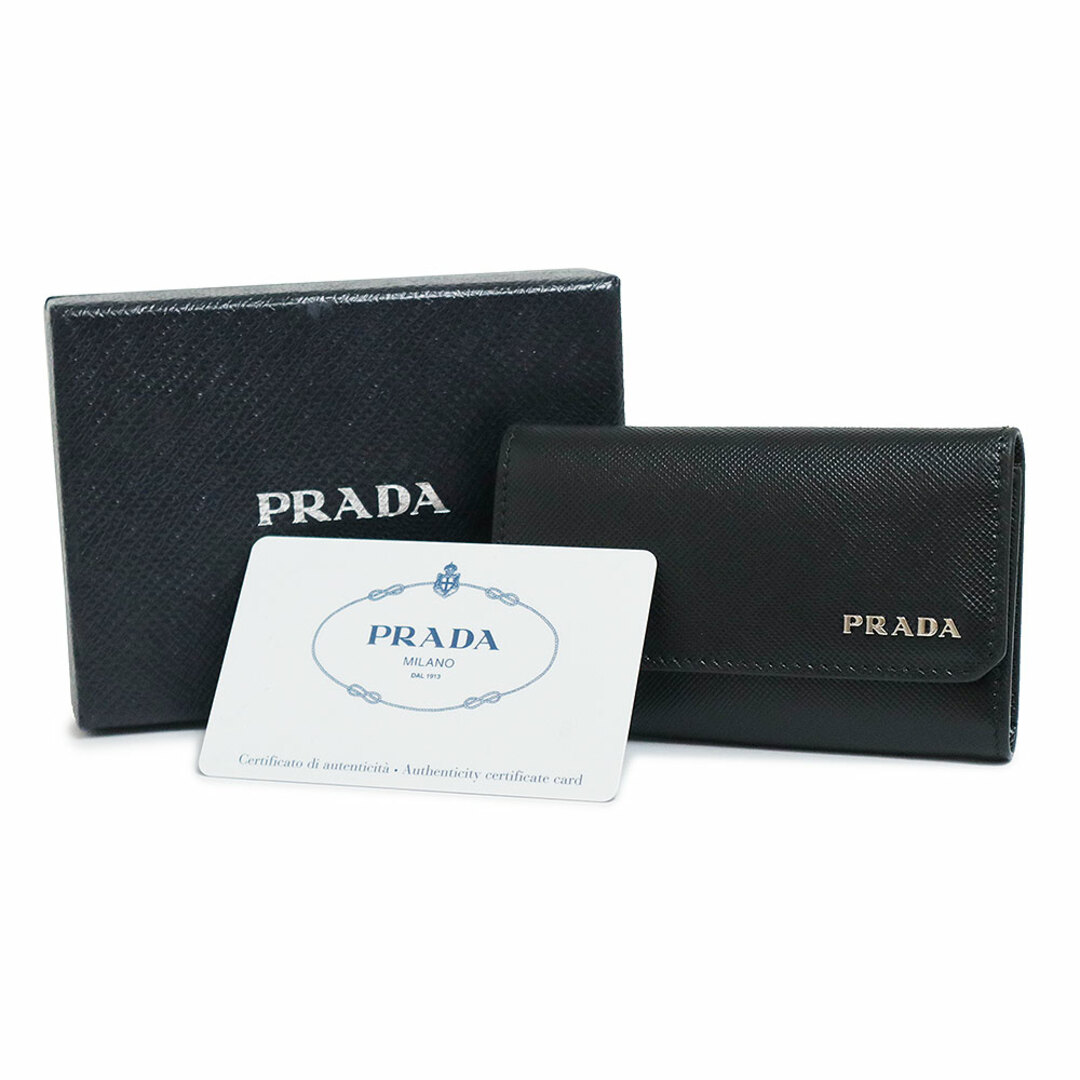 プラダ 6連 キーケース サフィアノ サフィアーノ コーナー カーフレザー ネロ ブラック 黒 2M0025 箱付 PRADA（未使用　展示品）