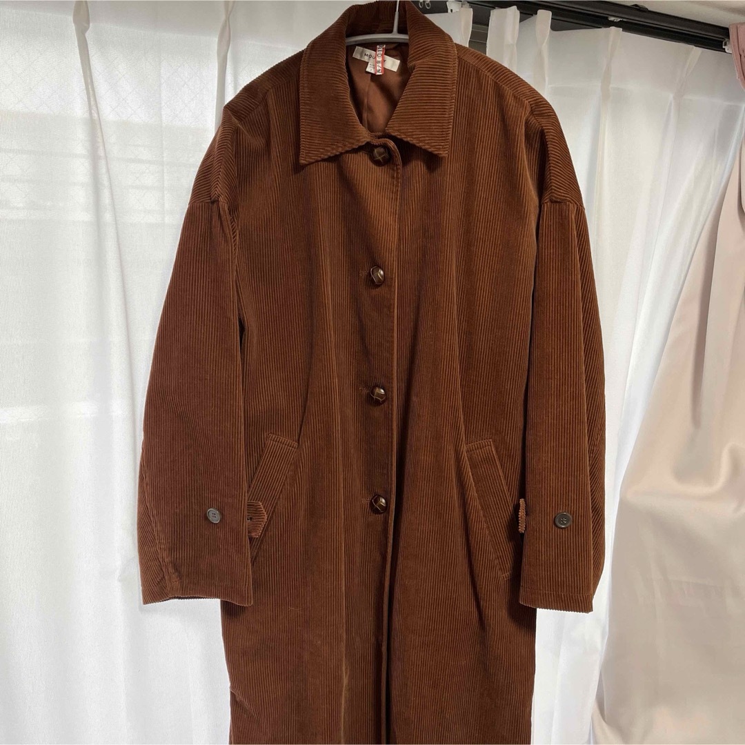 moussy(マウジー)のmoussy マウジー  CORDUROY BAL COLLAR コート レディースのジャケット/アウター(ロングコート)の商品写真