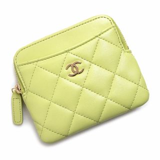 シャネル(CHANEL)のシャネル マトラッセ ジップ コインパース コインケース 小銭入れ 財布 カードケース 名刺入れ 定期入れ パスケース ラムスキン レザー ピスタチオグリーン 黄緑 ゴールド金具 AP2061 箱付 CHANEL（新品・未使用品）(コインケース)