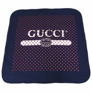 グッチ(Gucci)のグッチ ベビー チルドレンズ ブランケット コットン 100％ ポルカドット 水玉 ネイビー レッド 紺 赤 GUCCI 627654（新品・未使用品）(その他)