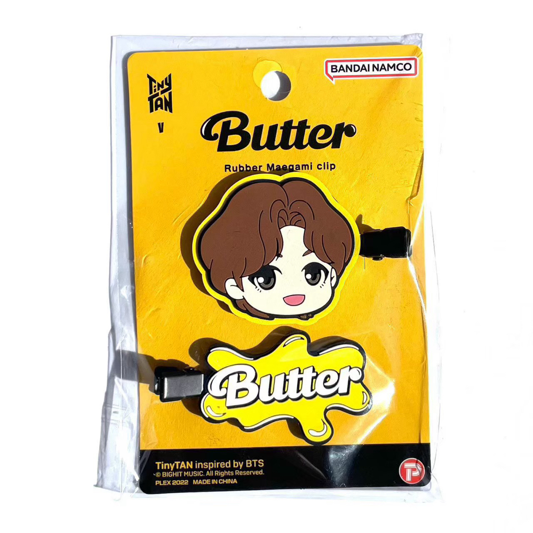 防弾少年団(BTS)(ボウダンショウネンダン)の新品 BTS Tiny TAN  Butter   前髪クリップ 4点セット エンタメ/ホビーのCD(K-POP/アジア)の商品写真