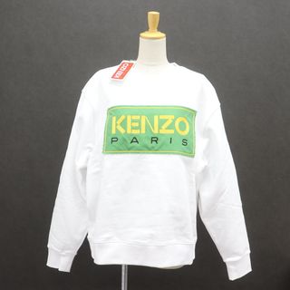 ケンゾー(KENZO)のITGU6PPVO1WC 美品 KENZO ケンゾー ロゴ ニット トレーナー 白 メンズ サイズＬ ホワイト 刺繡 スウェット(スウェット)