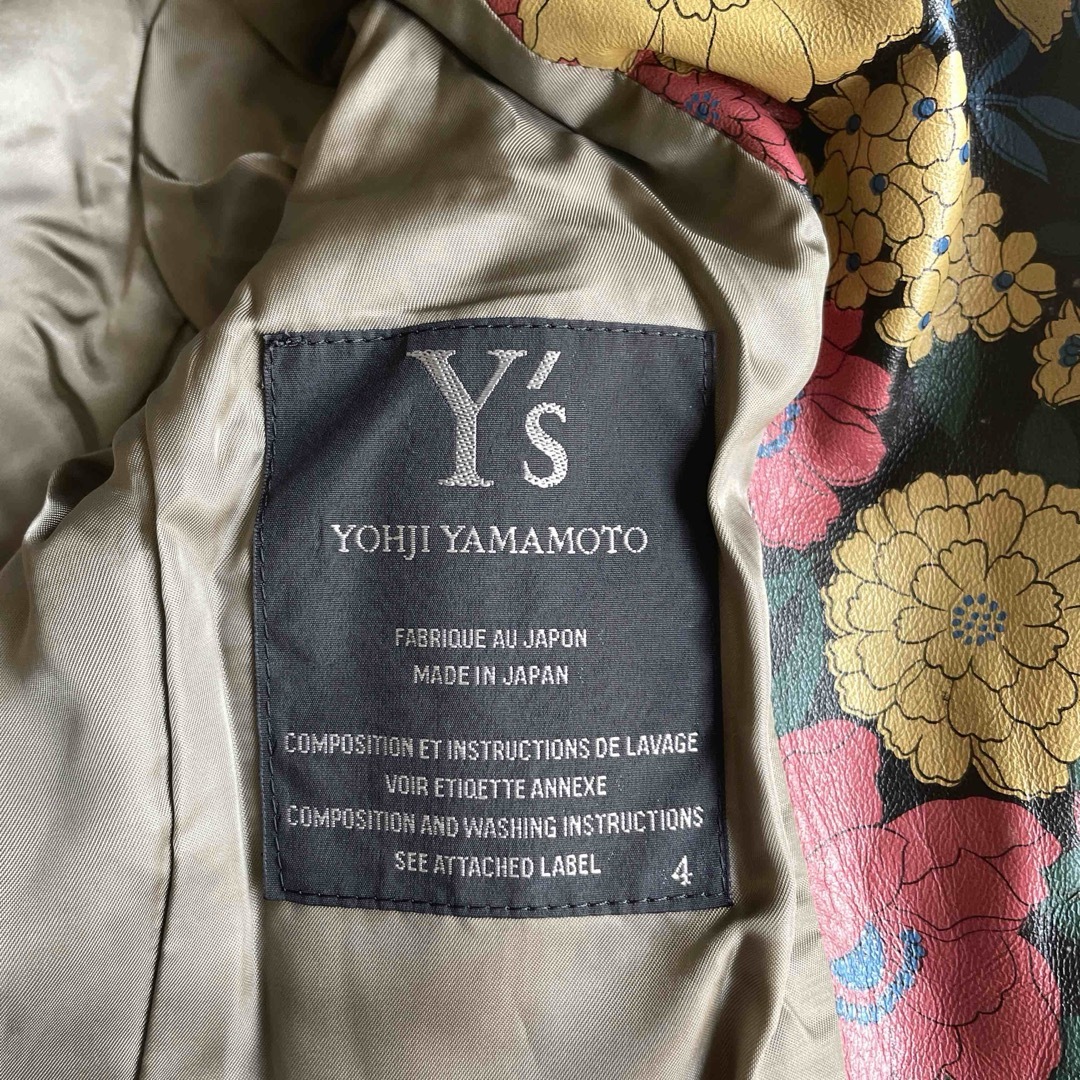 Yohji Yamamoto(ヨウジヤマモト)の超希少品 サイズ4 Y'Sヨウジヤマモト 花柄 ラムレザージャケット 黒 メンズのジャケット/アウター(レザージャケット)の商品写真