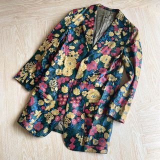 ヨウジヤマモト(Yohji Yamamoto)の超希少品 サイズ4 Y'Sヨウジヤマモト 花柄 ラムレザージャケット 黒(レザージャケット)