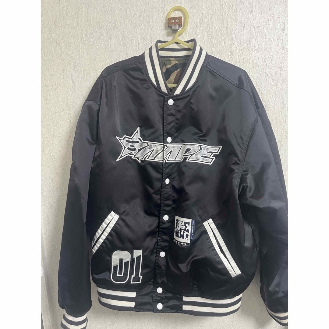 A BATHING APE - アベイシングエイプ ape スタジャンの通販 by A BATHING APE - アベイシングエイプ ape スタジャンの通販 by