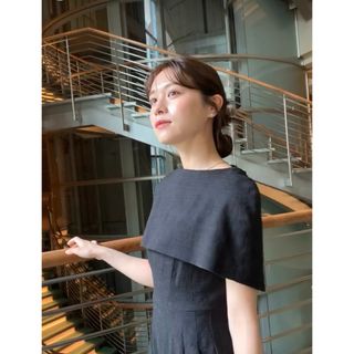 laube blanc Slab tweed Cocoon Dress Sサイズ(ロングワンピース/マキシワンピース)