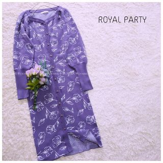 ロイヤルパーティー(ROYAL PARTY)の《ROYAL PARTY》ラインフラワーニットタイトワンピース(ロングワンピース/マキシワンピース)