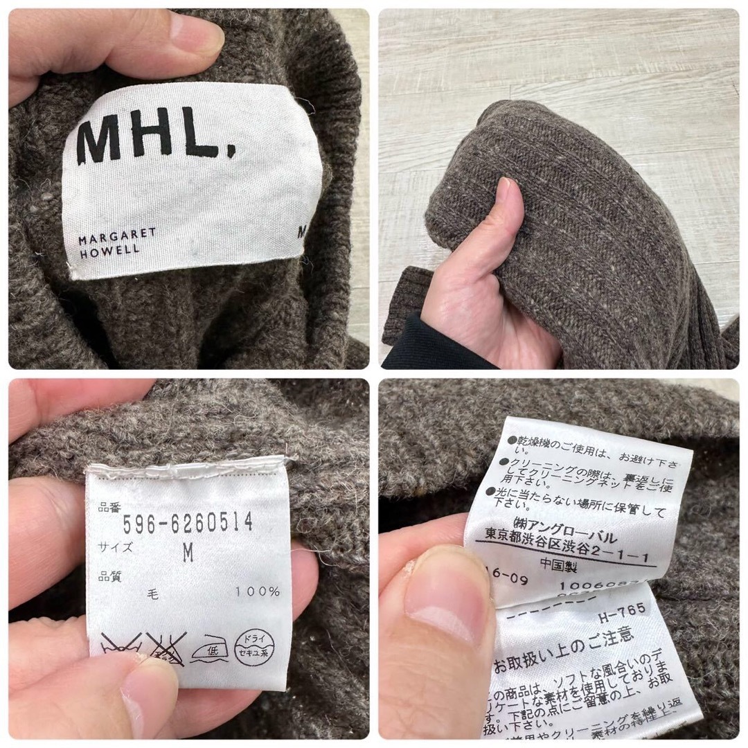 MHL.(エムエイチエル)のMHL メンズ マーガレットハウエル ミックス ウール リブ ニット サイズ M メンズのトップス(ニット/セーター)の商品写真