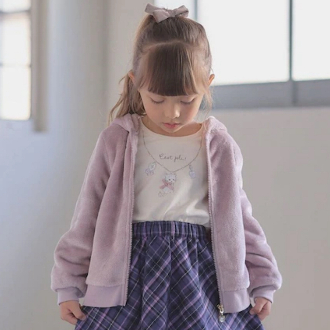 anyFAM(エニィファム)の【新品】anyfam KIDS ボア パーカー 110cm キッズ/ベビー/マタニティのキッズ服女の子用(90cm~)(ジャケット/上着)の商品写真