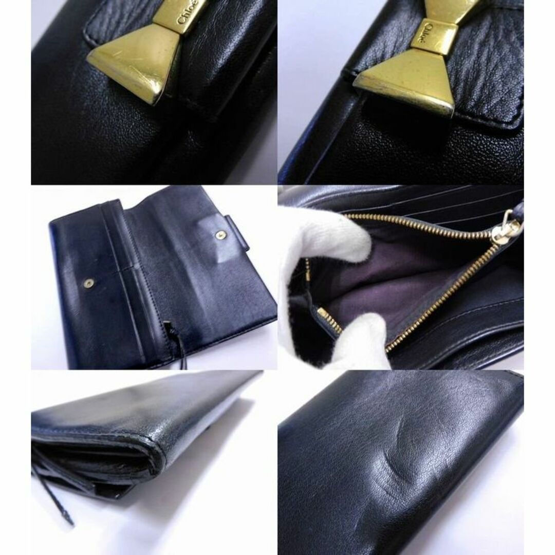 Chloe(クロエ)のクロエ Chloe ■ リボン ブラック 黒 レザー 長財布 ウォレット レディース □5L レディースのファッション小物(財布)の商品写真