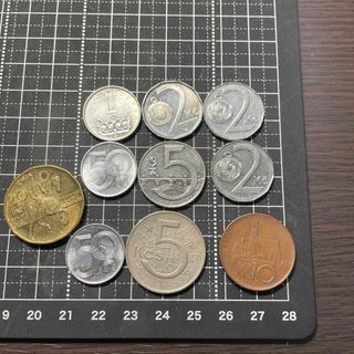 (再々値下げしました)チェコおよびチェコスロバキア硬貨セット10枚(貨幣)