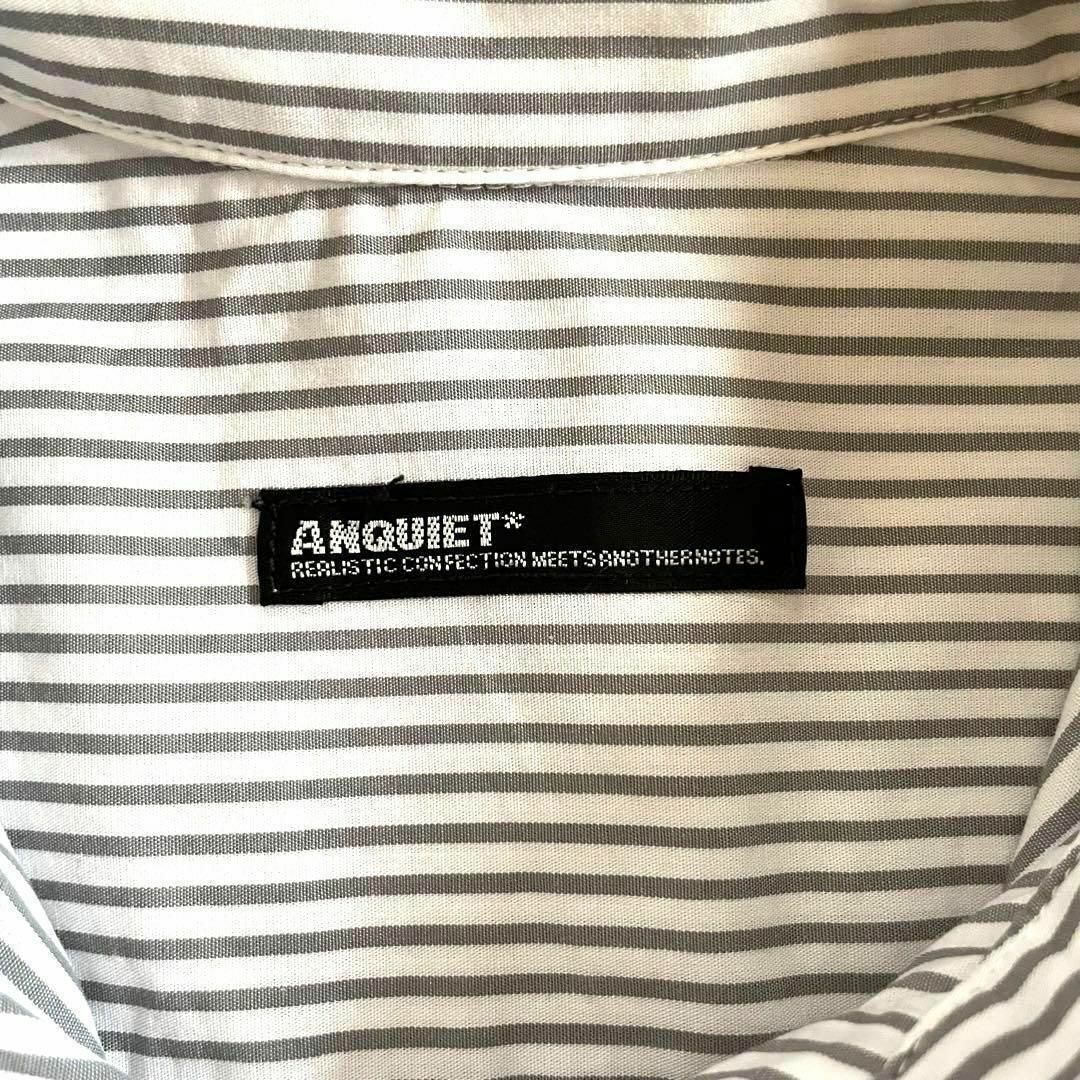 ANQUIET(アンクワイエット)の超美品 ストライプ シャツ アンクワイエット ANQUIET カジュアル 着回し レディースのトップス(シャツ/ブラウス(半袖/袖なし))の商品写真