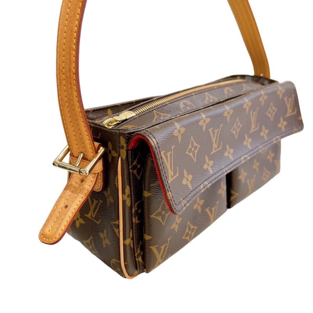 約9cmショルダールイ・ヴィトン LOUIS VUITTON ヴィバシテMM M51164 ブラウン モノグラムキャンバス レディース ショルダーバッグ