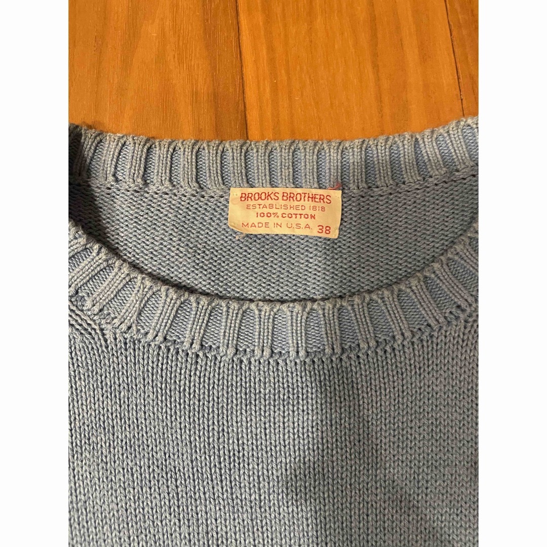 80s USA製 Brooks Brothers 100%コットンニット