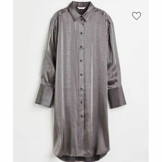 エイチアンドエム(H&M)の【 新品未使用 】シャツ ワンピース シルバー(ロングワンピース/マキシワンピース)