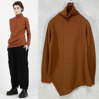 ワイズ(Y's)のY's SHRINKAGE RIGHT SIDE DRAPE HIGH NECK(カットソー(長袖/七分))