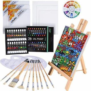 油絵の具セット 56点セット 油絵の具 36色 初心者 画材セット 油彩絵具(絵筆)