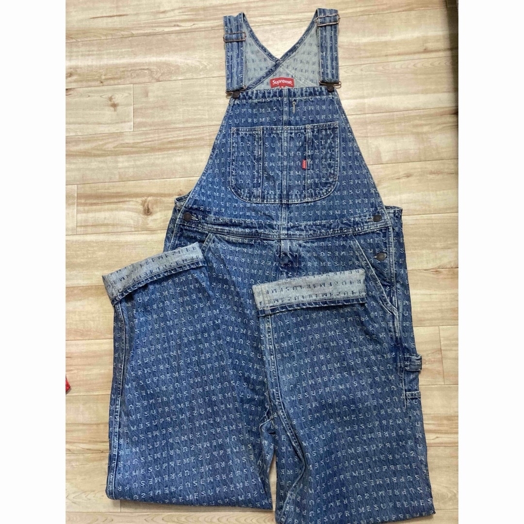 メンズ希少Supreme Jacquard Logos Denim Overalls - サロペット