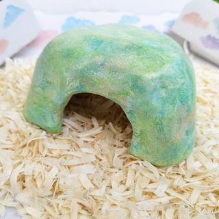 陶器　ハムスターハウス　底なし(新緑)☆ハンドメイド★送料込(小動物)