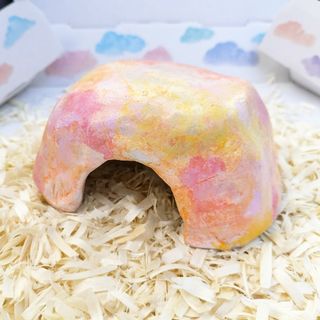 陶器　ハムスターハウス　底なし(夕焼け色)★ハンドメイド★送料込(小動物)