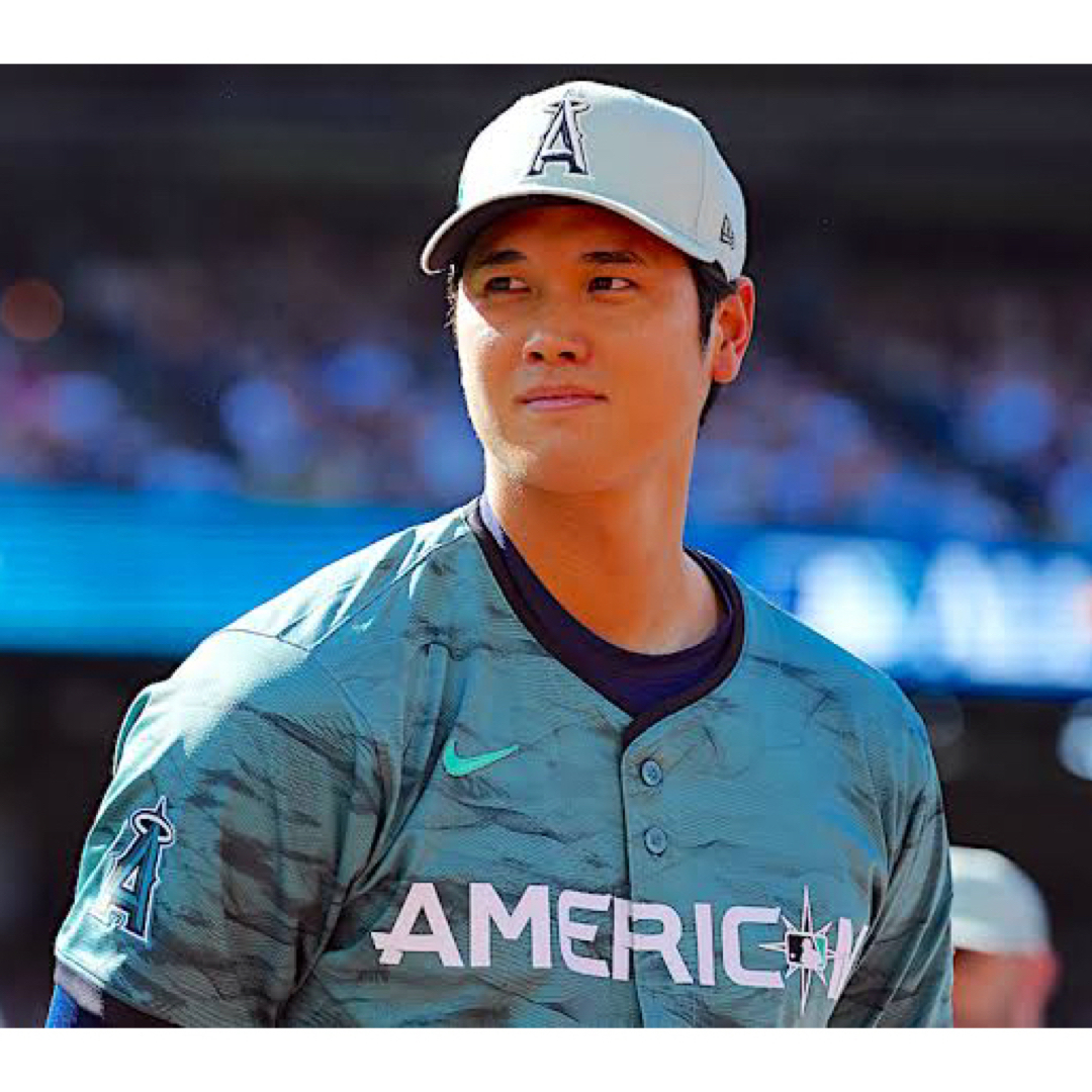 NIKE(ナイキ)の2023MLBオールスター ア・リーグ#17大谷翔平ユニフォーム フルサイン入り スポーツ/アウトドアの野球(ウェア)の商品写真