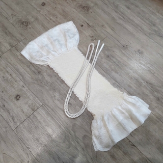 留袖用 絞りの帯揚げ 帯締めのセット 白系 ホワイト系(和装小物)