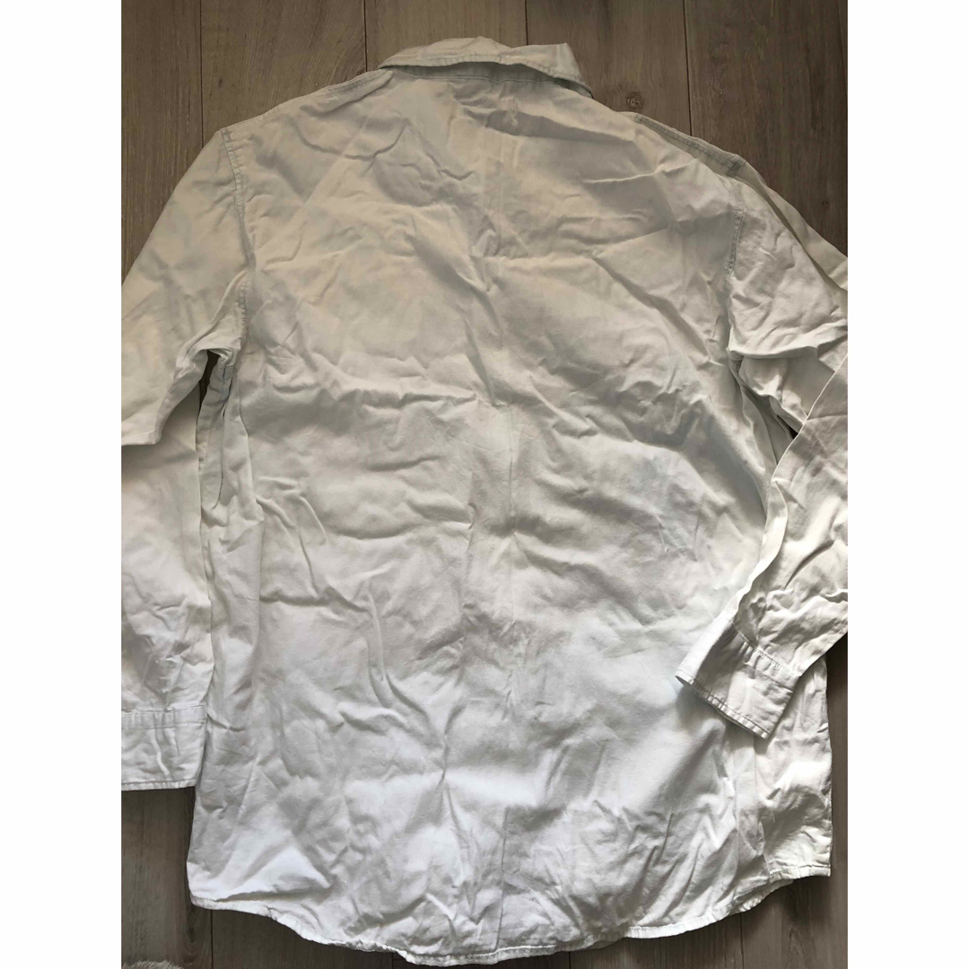 WEGO(ウィゴー)のデニム風長袖シャツホワイトブルー レディースのトップス(シャツ/ブラウス(長袖/七分))の商品写真