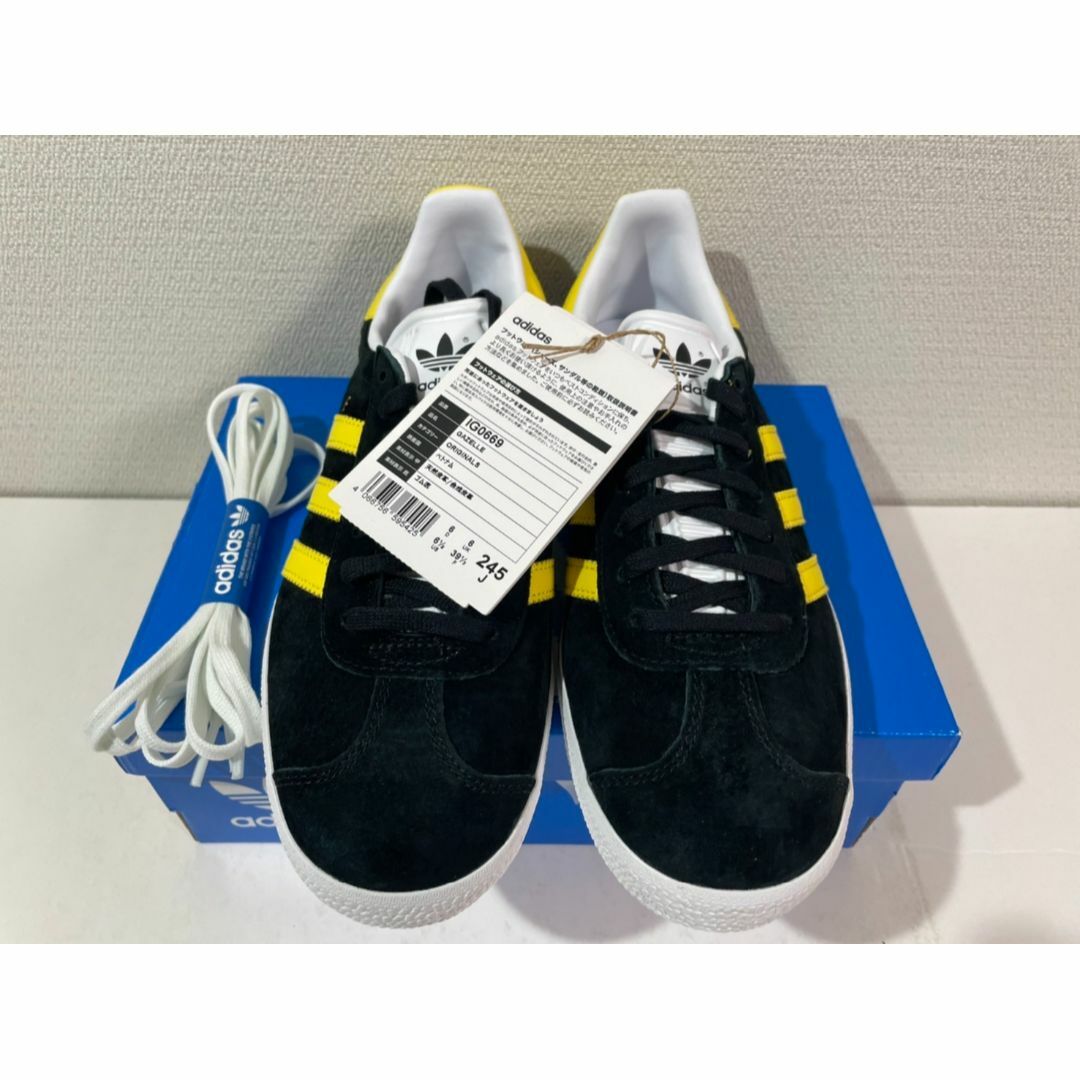 adidas(アディダス)の【新品】24.5cm adidas GAZELLE ガゼル　ブラック/イエロー レディースの靴/シューズ(スニーカー)の商品写真