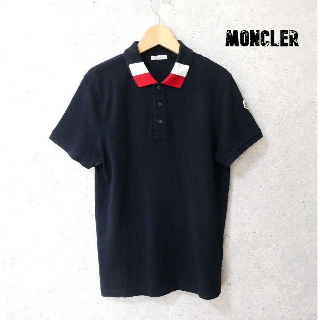 送料無料 90 MONCLER ホワイト ロゴワッペン ポロシャツ 半袖 8A72800 84673 size XL