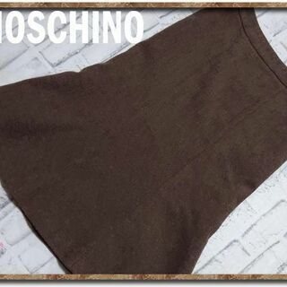 モスキーノ(MOSCHINO)のモスキーノ　ツイードスカート　茶(ひざ丈スカート)