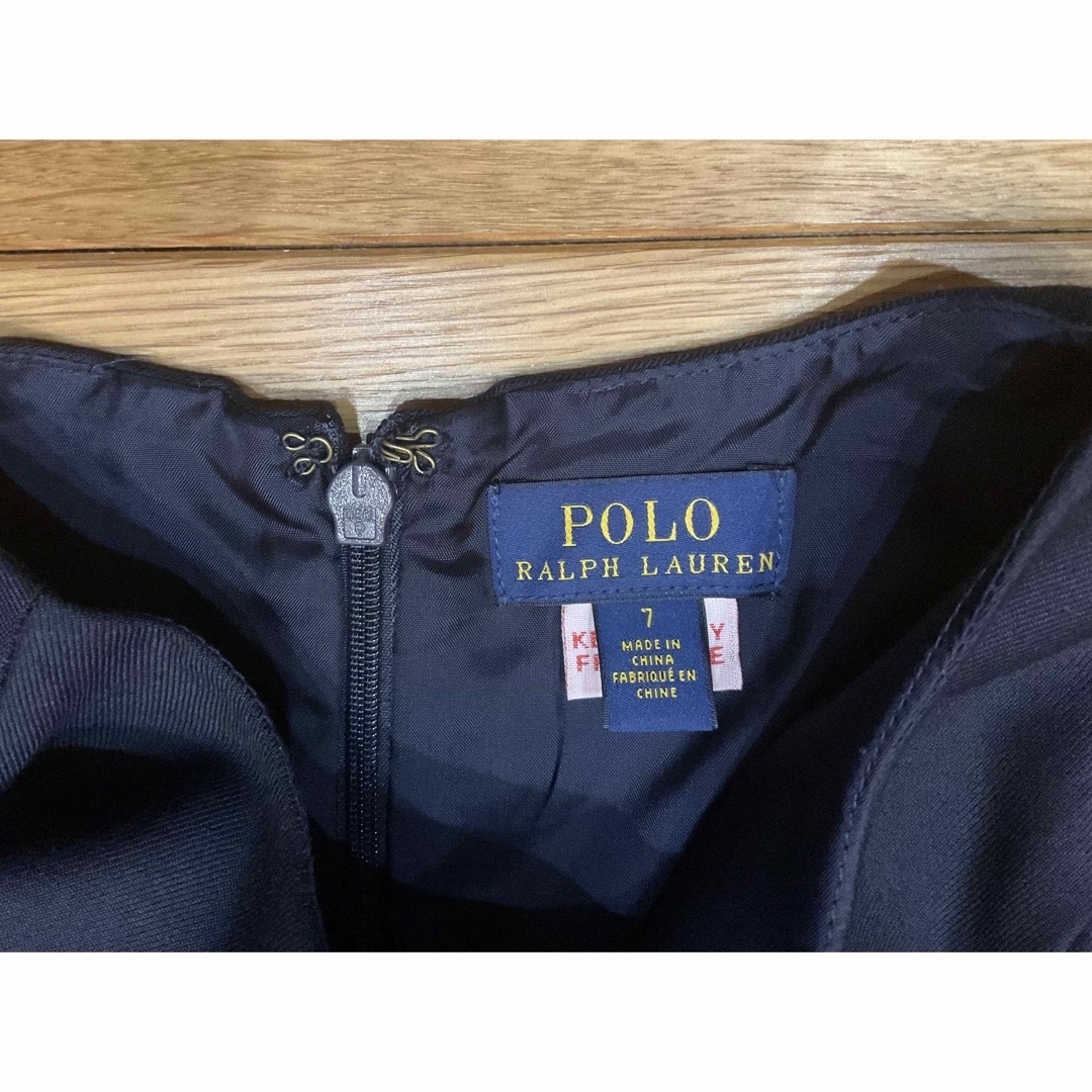 POLO RALPH LAUREN(ポロラルフローレン)のＰＯＬＯ　ポロ　ラルフローレン　ワンピース　ネイビー　120〜130 キッズ/ベビー/マタニティのキッズ服女の子用(90cm~)(ワンピース)の商品写真