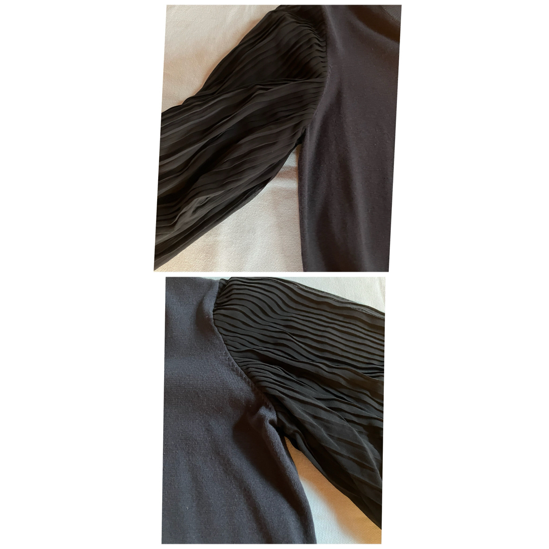 AG by aquagirl(エージーバイアクアガール)のプリーツボリューム袖ニット　AG  ワールド　重ね着に　フェミニン　Mサイズ レディースのトップス(ニット/セーター)の商品写真