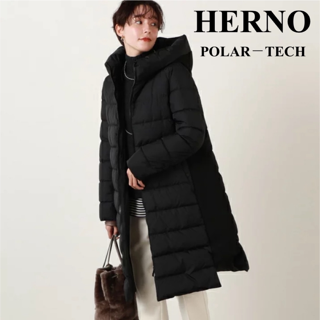 ヘルノ HERNO フーディー ダウンコート異素材切り替えPOLAR－TECH53着丈