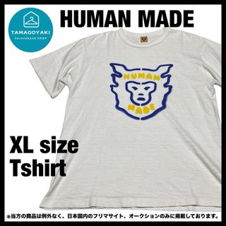 ヒューマンメイド(HUMAN MADE)のヒューマンメイド　Tシャツ　フェイスロゴ 稀少　ホワイト　古着　XL 大きめ(Tシャツ/カットソー(半袖/袖なし))