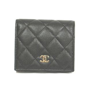 シャネル(CHANEL)のシャネル 二つ折り財布 マトラッセ スモールウォレット AP3178 ココマーク キャビアスキン ブラック レディース CHANEL NA32371 中古・美品(財布)