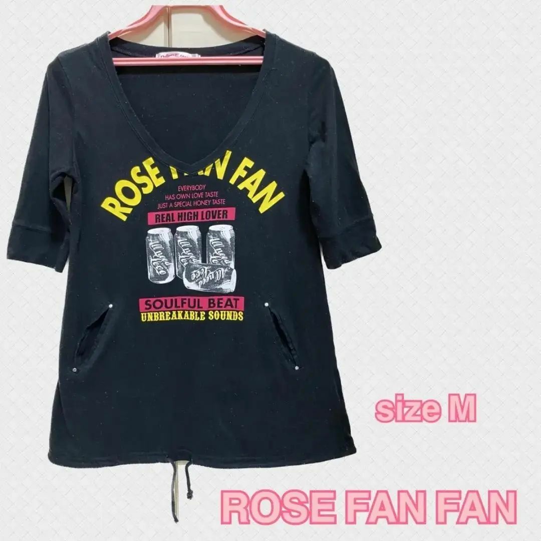 ROSE FANFAN(ローズファンファン)の【早い者勝ち！】ローズファンファン　七分袖Tシャツ　ロゴプリント レディースのトップス(Tシャツ(長袖/七分))の商品写真