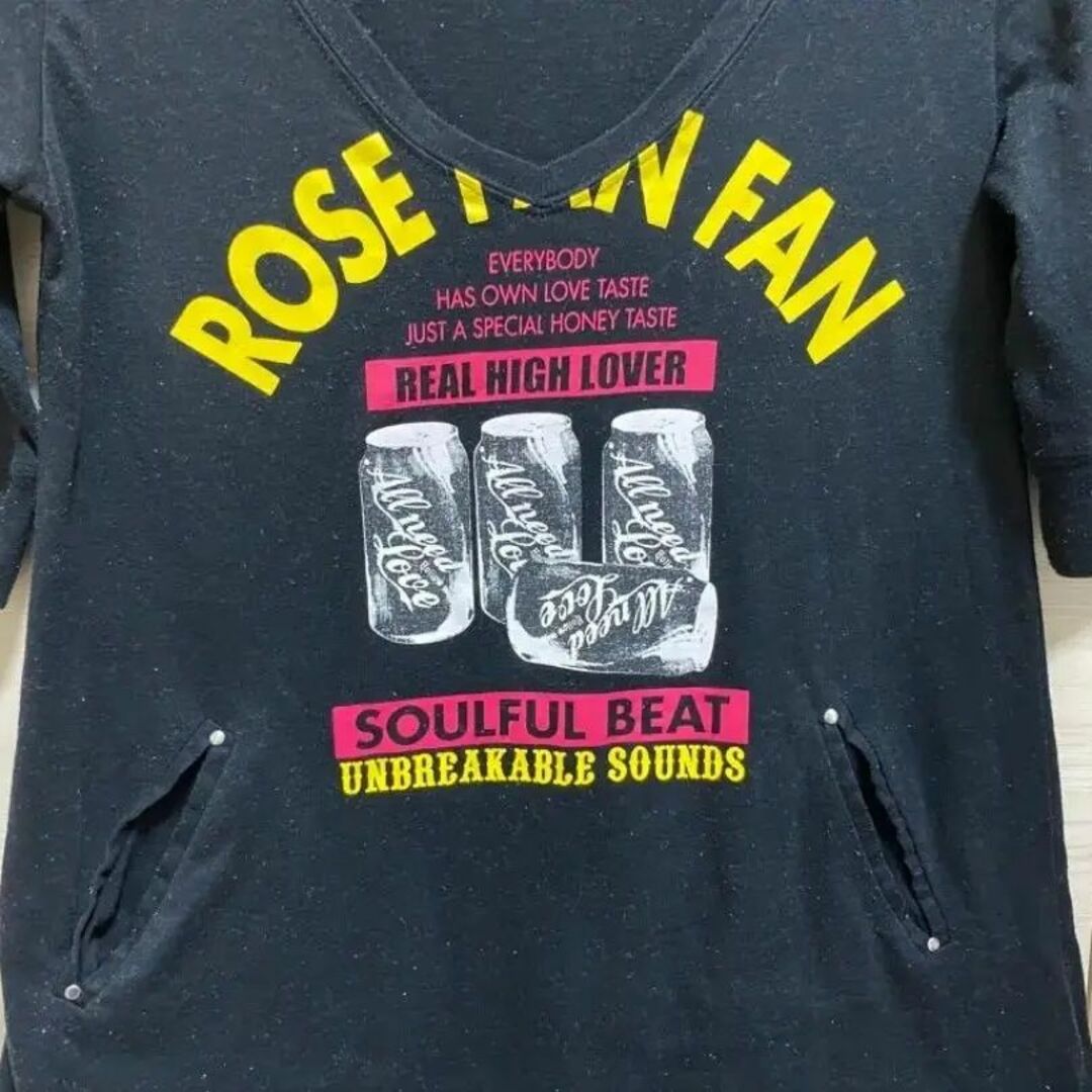 ROSE FANFAN(ローズファンファン)の【早い者勝ち！】ローズファンファン　七分袖Tシャツ　ロゴプリント レディースのトップス(Tシャツ(長袖/七分))の商品写真