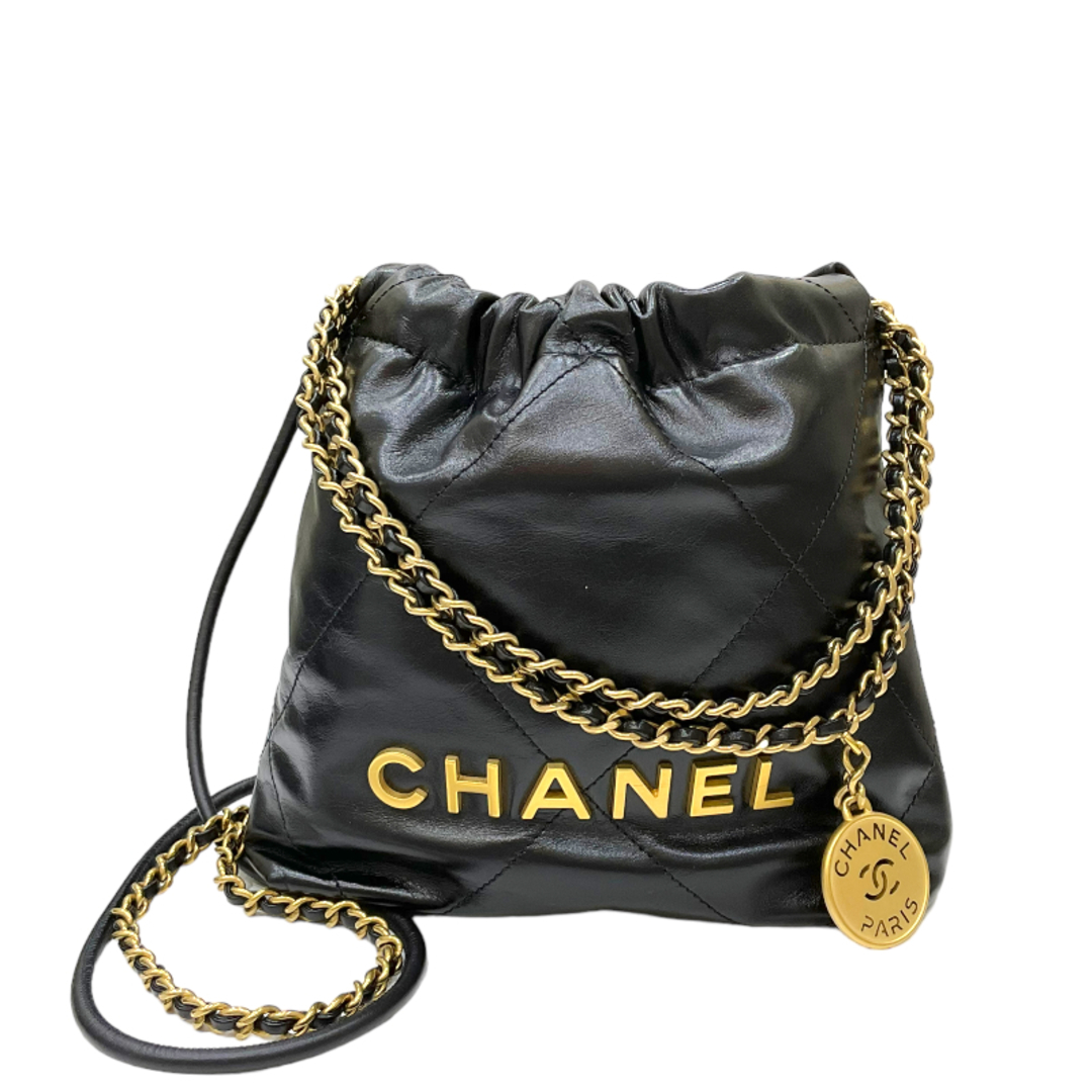 約112cm開閉式シャネル CHANEL CHANEL22 ミニハンドバッグ AS3980 ブラック ゴールド金具 シャイニーカーフ レディース ショルダーバッグ