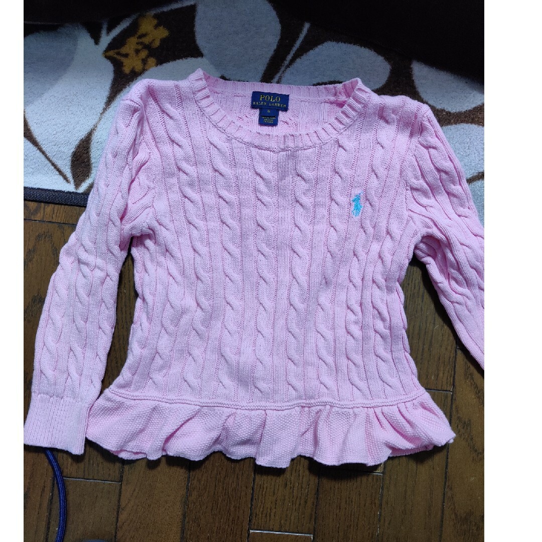 ラルフローレンニット　120 ピンク キッズ/ベビー/マタニティのキッズ服女の子用(90cm~)(ニット)の商品写真