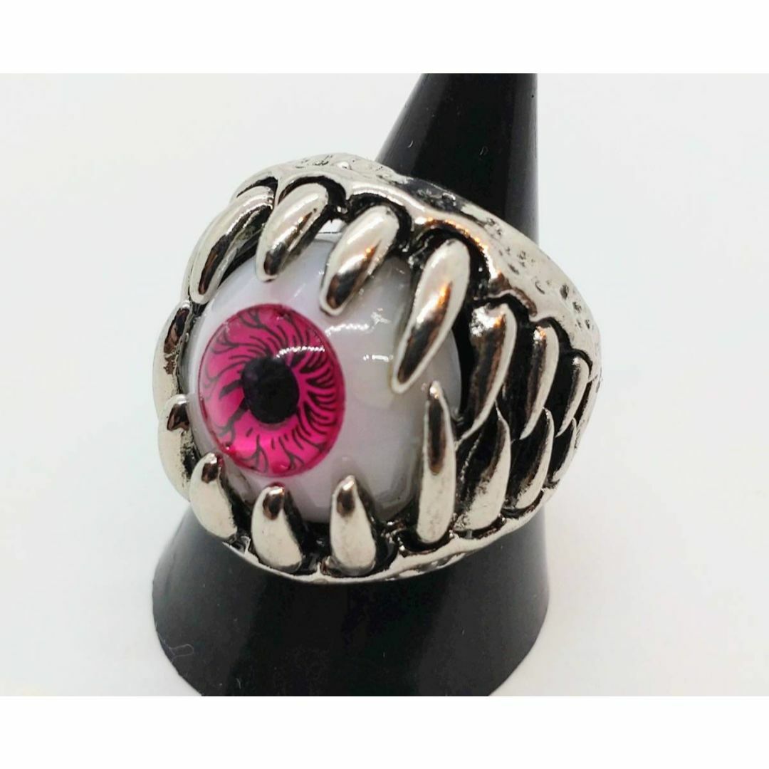 【１９号】モンスターアイ　かじり　リング　指輪　目玉　ピンク　眼球 メンズのアクセサリー(リング(指輪))の商品写真