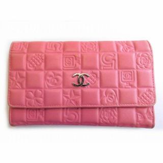 シャネル(CHANEL)のシャネル ☆ アイコン 財布 ミドル ココマーク カメリア レザー ピンク レディース CHANEL □5L(財布)