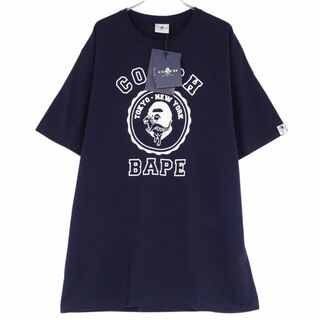 コーチ(COACH)の未使用 コーチ COACH Tシャツ BAPE A BATHING APE カットソー ショートスリーブ 半袖 コットン トップス メンズ XL ネイビー(Tシャツ/カットソー(七分/長袖))