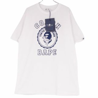 コーチ(COACH)の未使用 コーチ COACH Tシャツ BAPE A BATHING APE カットソー ショートスリーブ 半袖 コットン トップス メンズ L ホワイト(Tシャツ/カットソー(半袖/袖なし))