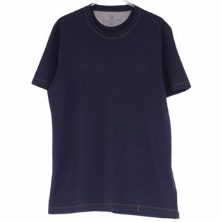 ブルネロクチネリ(BRUNELLO CUCINELLI)のブルネロクチネリ BRUNELLO CUCINELLI Tシャツ カットソー 半袖 ショートスリーブ 無地 トップス メンズ S ネイビー(Tシャツ/カットソー(半袖/袖なし))